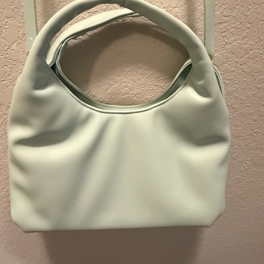 A New Day Mint Soft Green Trapezoid Shoulder Bag with Detachable Strap - Picture 2 of 6